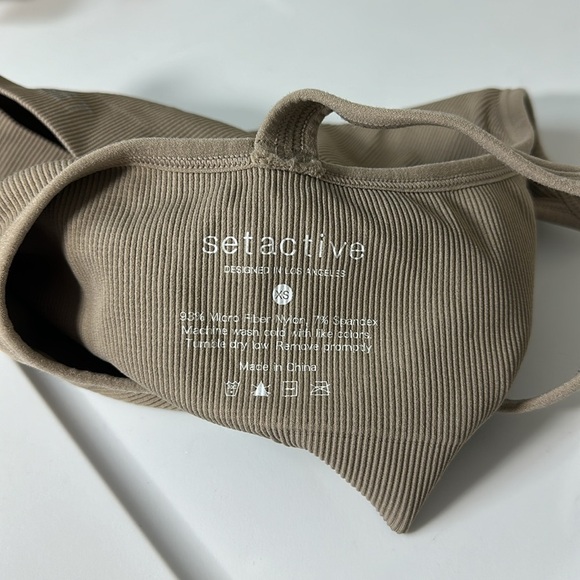 Set Active Sculptflex Ribbed V Bra Sand XS - Picture 4 of 5